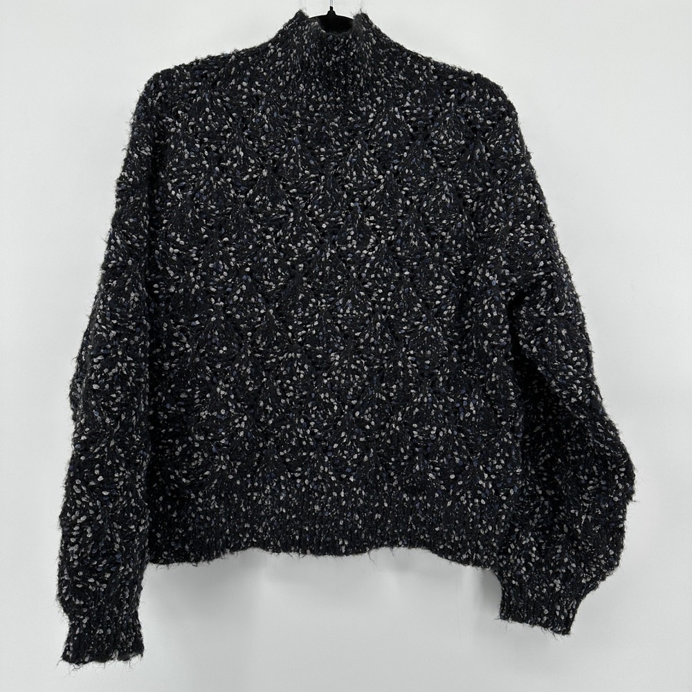 Melrose and Market Women Mock Neck Confetti Speckled Chunky Knit Sweater Medium